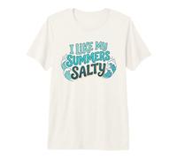I Like My Summers Salty Beach Lover Ocean Cute Vacation Maglietta Premium