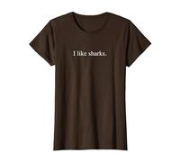 I Like Sharks - Funny Typography Maglietta, Donna, Marrone, XL