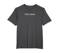 I Like Sharks - Funny Typography Maglietta, Uomo Taglie Grandi, Grigio Scuro, 2X Tall