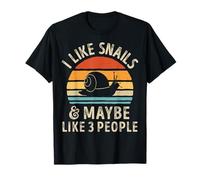 I Like Snails and Maybe 3 People Funny Snail Retro Vintage Maglietta