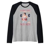 I Like The Way She Squats Coppia di Palestra Marito Moglie Maglia con Maniche Raglan