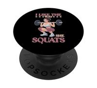 I Like The Way She Squats Coppia di palestra marito moglie PopSockets PopGrip Adesivo