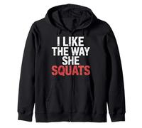 I Like The Way She Squats Gym Couple Husband Wife |- Felpa con Cappuccio