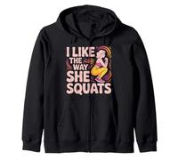 I Like The Way She Squats Gym Couple Husband Wife - Felpa con Cappuccio
