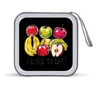 I Like to Eat - Custodia per CD portatile con 40 scomparti per DVD, organizer per auto, viaggi, Stile:, Taglia unica