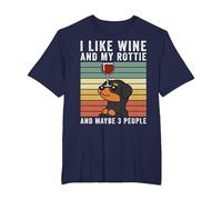 I Like Wine Rottweiler Retro Vintage Cane Maglietta, Uomo Taglie Grandi, Navy, 5X Tall