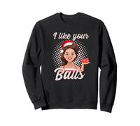 I Like Your Balls 50S Pin-Up Girl Christmas Retro Vintage Felpa
