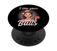 I Like Your Balls 50S Pin-Up Girl Christmas Retro Vintage PopSockets PopGrip Adesivo