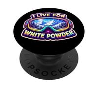 I Live For White Sci Polvere Sciatore Snowboard Snowboard PopSockets PopGrip Adesivo