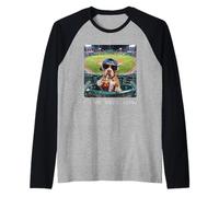 I Live Here Now Funny Pitbull Funny Baseball Field Meme Maglia con Maniche Raglan