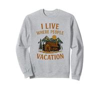 I Live Where People Vacanza Divertente All'aperto Cabina Felpa