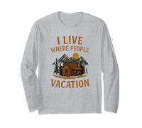 I Live Where People Vacanza Divertente All'aperto Cabina Maglia a Manica