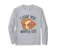 I Loaf You a Waffle Lot Divertente Gioco di parole, Waffle Lover Maglia a Manica