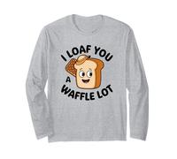 I Loaf You a Waffle Lot Divertente Gioco di parole, Waffle Lover Maglia a Manica