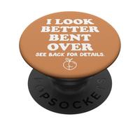 I Look Better Bent Over Book See Back for Details Peach Butt PopSockets PopGrip Adesivo