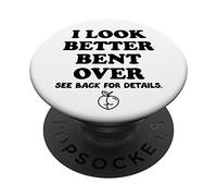I Look Better Bent Over Book See Back for Details Peach Butt PopSockets PopGrip Adesivo