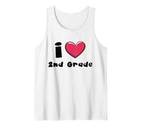 I Love 2nd Grade Ragazzi Ragazze Insegnante Secondo Grado Squadra Canotta