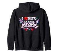I Love 80s - Fasce per Capelli retrò e Rock Felpa con Cappuccio