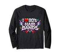 I Love 80s - Fasce per Capelli retrò e Rock Maglia a Manica