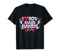 I Love 80s - Fasce per Capelli retrò e Rock Maglietta