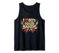 I Love 80s - Fasce per Capelli Vintage Anni '80, Stile Rock Canotta