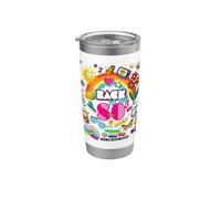 I Love 80's, Retro Back To 80's Stuff Illustration Graphic Bicchiere termico in acciaio inox doppia parete