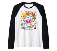 I Love 80's, Retro Back To 80's Stuff Illustration Graphic Maglia con Maniche Raglan