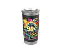 I Love 90's, Retro Back To 90's Stuff Illustration Graphic Bicchiere termico in acciaio inox doppia parete
