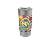 I Love 90's, Retro Back To 90's Stuff Illustration Graphic Bicchiere termico in acciaio inox doppia parete