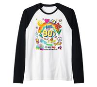 I Love 90's, Retro Back To 90's Stuff Illustration Graphic Maglia con Maniche Raglan