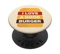 I Love A Good Hamburger Grilling BBQ Fast Food Hamburger PopSockets PopGrip Adesivo