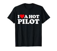 I Love A Hot Pilot Funny Airlines Aereo Volare Hostess Maglietta