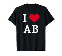 I Love AB, I Heart Initials A.B. Maglietta