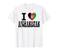 I Love Afghanistan Bandiera Cuore Retro Viaggio Souvenir Maglietta