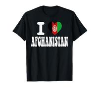 I Love Afghanistan Bandiera Cuore Retro Viaggio Souvenir Maglietta