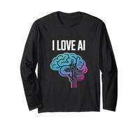 I Love AI Brain Circuit Design Innovazione Maglia a Manica