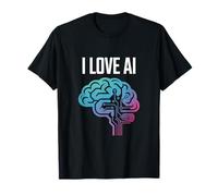 I Love AI Brain Circuit Design Innovazione Maglietta