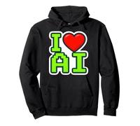 I Love AI Heart Ingegnere Specialista di Intelligenza Artificiale Felpa con Cappuccio