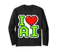 I Love AI Heart Ingegnere Specialista di Intelligenza Artificiale Maglia a Manica