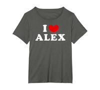 I Love Alex, Io Amo Alex Maglietta, Donna Plus-Size, Asfalto, 2X