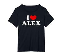 I Love Alex, Io Amo Alex Maglietta, Donna Plus-Size, Nero, 5X