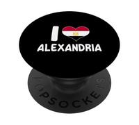 I Love Alexandria Heart Design - Pride patriottico egiziano PopSockets PopGrip Adesivo