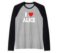 I Love Alice - Cuore Maglia con Maniche Raglan