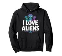 I Love Aliens Outer Space Adventure Felpa con Cappuccio