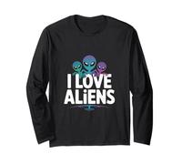 I Love Aliens Outer Space Adventure Maglia a Manica
