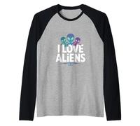 I Love Aliens Outer Space Adventure Maglia con Maniche Raglan