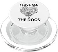 I Love All Dogs - Simpatico design a forma di cuore con 40 razze di cani PopSockets PopGrip per MagSafe
