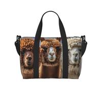 I Love Alpacas Print obliquo across Hand Travel Bag Polyester Women Men Overnight Duffel Carry on Tote Bag, Nero, Taglia Unica, Nero, One Size