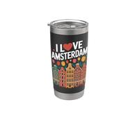 I Love Amsterdam Cuore Tulipani Case Bicchiere termico in acciaio inox doppia parete