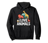 I Love Animals - Simpatico Design con Animali Selvatici Felpa con Cappuccio